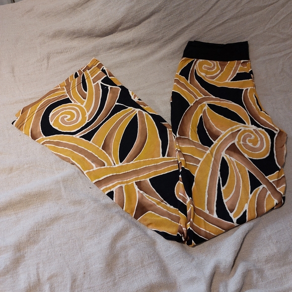 Vtg 90s One of a kind, psychedelic batik dyed spandex flares, size L, EUC - Picture 8 of 8